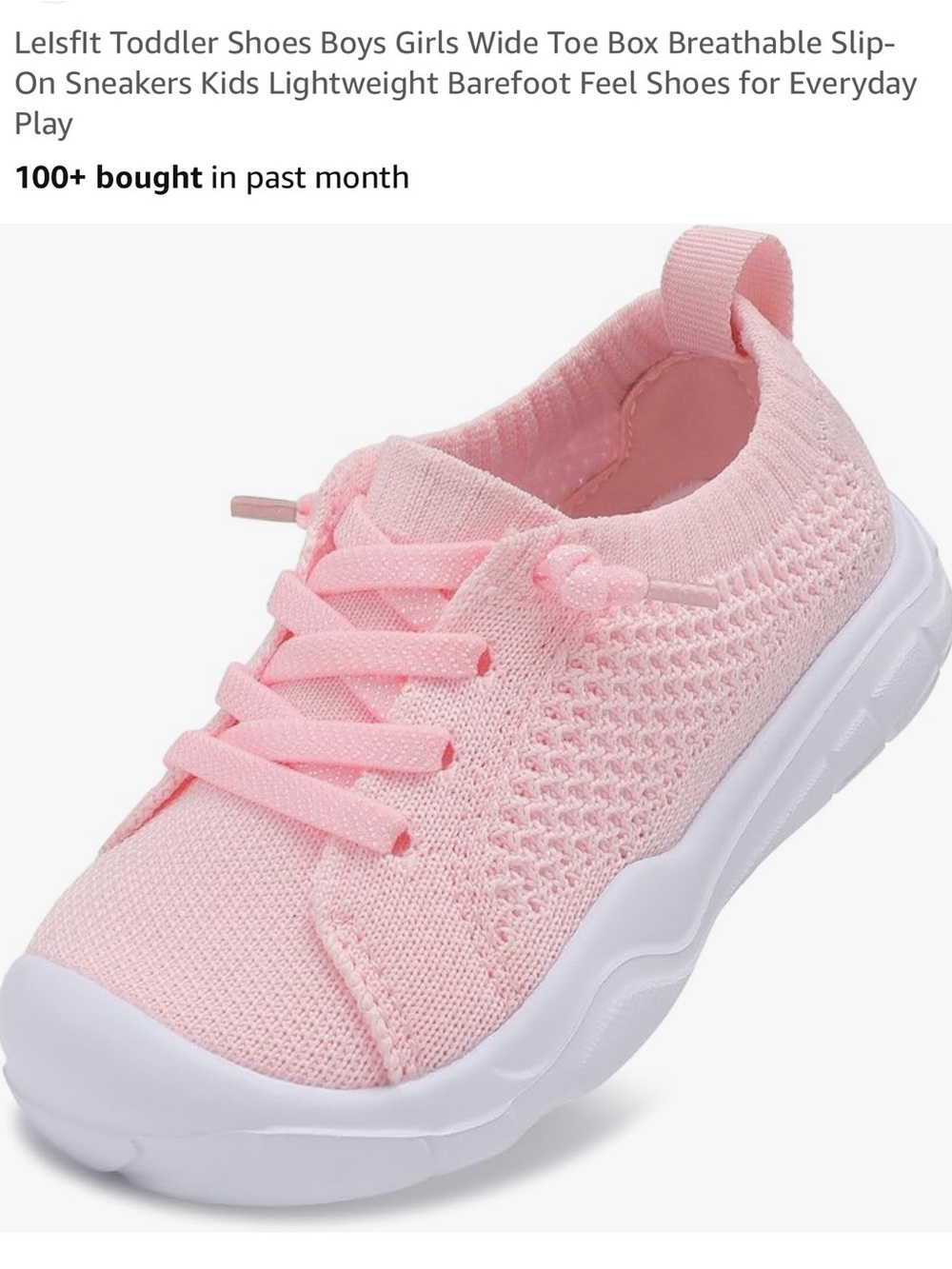 Breathable Pink Slip-On Baby Walker Sneakers
